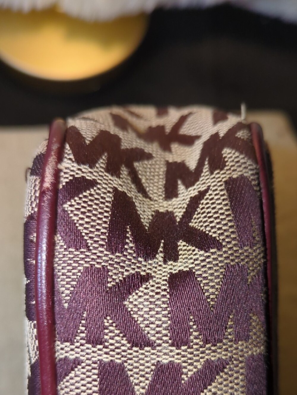 Michael Kors Plum MK Signature Crossbody with Center Stripe NOW ONLY $60 EUC - Picture 9 of 10